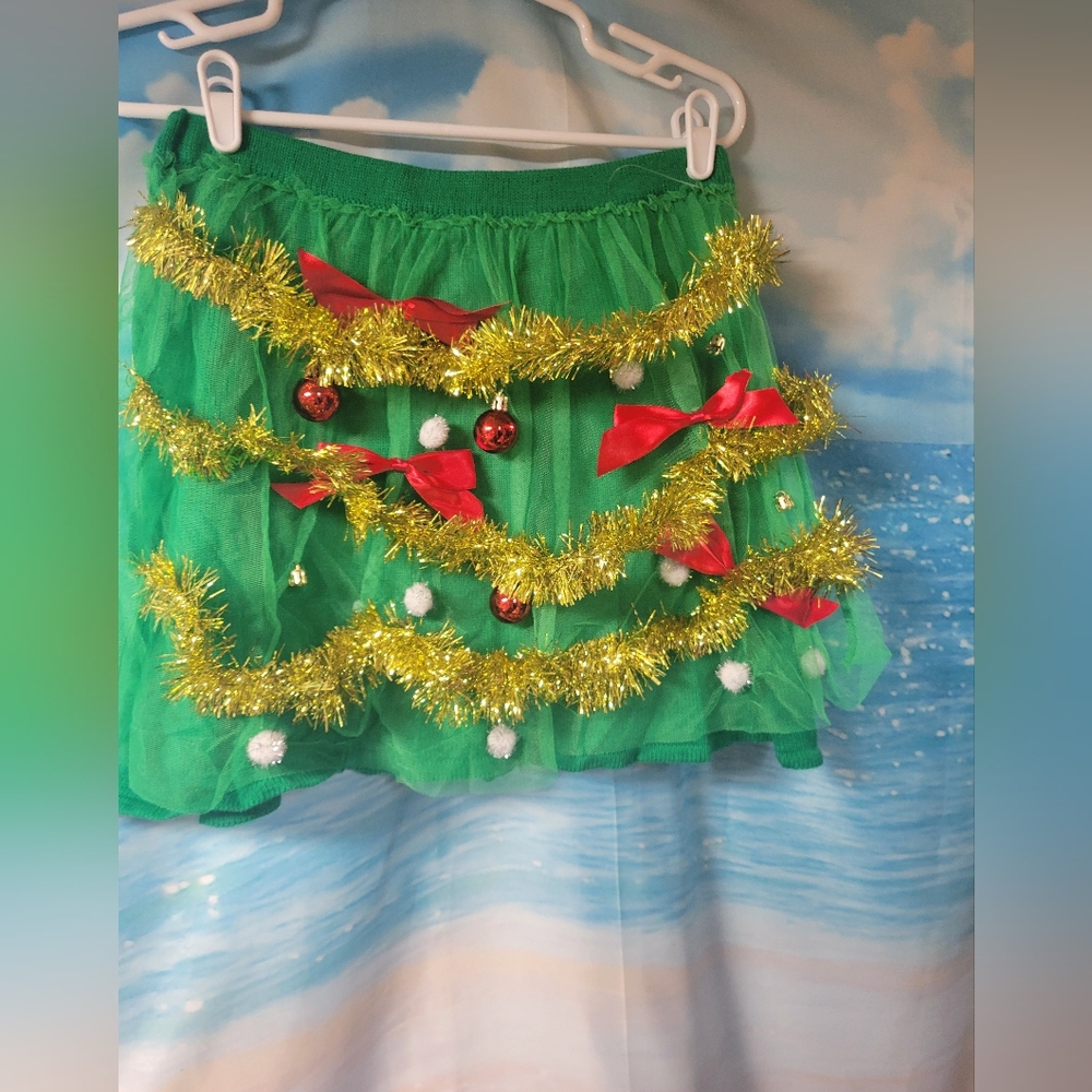 Derek NWOT Women's‎ Christmas Sweater Skirt Tinsel Size Large